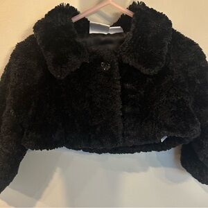 Black Faux Fur Cropped Jacket